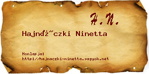 Hajnáczki Ninetta névjegykártya